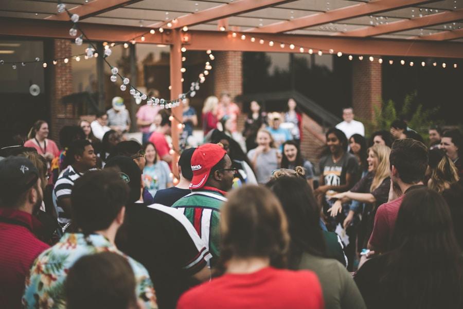 Friends gathered at a celebration