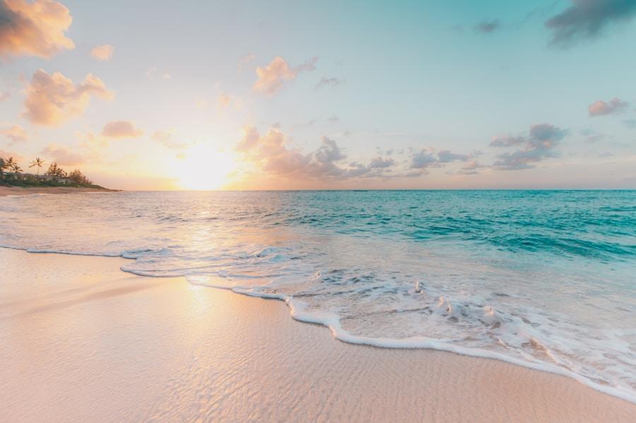 Beach memory at sunrise